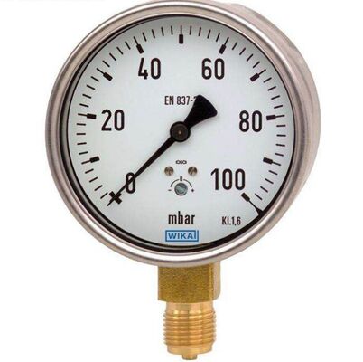 WIKA 232.50 High Precision Shockproof Pressure Gauge 0-1.6MPa 316L SS Corrosion Resistant Stainless Steel Pressure Gauge
