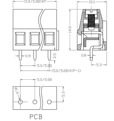 Double Deck XYEK500,XYEK508 Good Quality Pcb Screw Terminal Block 5.0mm 5.08 Pitch Replace Phoenix DG128-5.0 Manufacturer