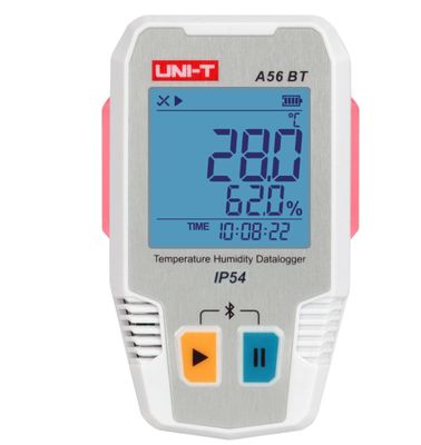 UNI-T A56 BT High Precision IP54 Temperature Humidity Datalogger with Automatic Recording and LED Alarm