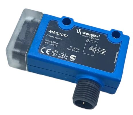 Wenglor WM03PCT2 Print Mark Sensor with 12-18mm Range PNP NO NC and M12 Connector for Industrial Applications