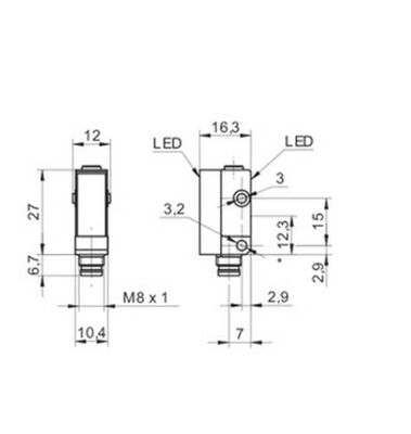 Baumer FPDK 10P5130/S35A Photoelectric Retro-reflective Sensor with Pulsed Red LED 3.5 m Range and M8 4-pin Connector